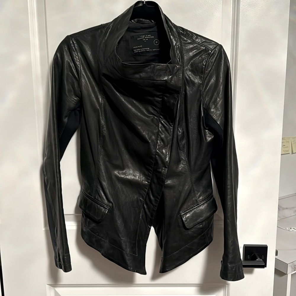 All Saints fitted leather jacket